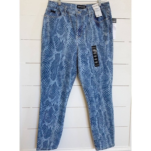 DKNY High Rise Skinny Delancey Snake Skin Printed Jeans 31/12 NWT WMN'S - Picture 5 of 15